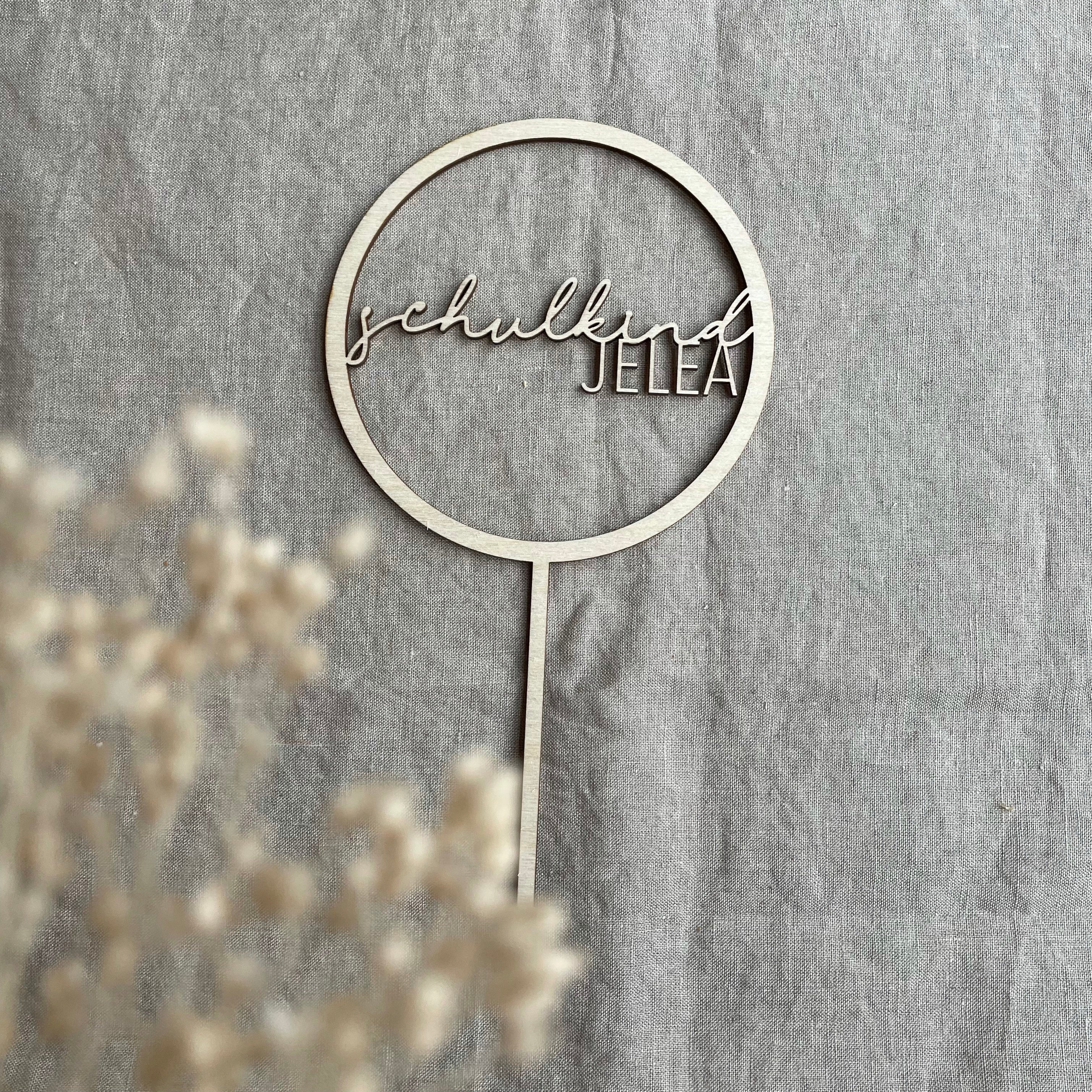 Caketopper Glatt Schulkind + Name Personalisiert