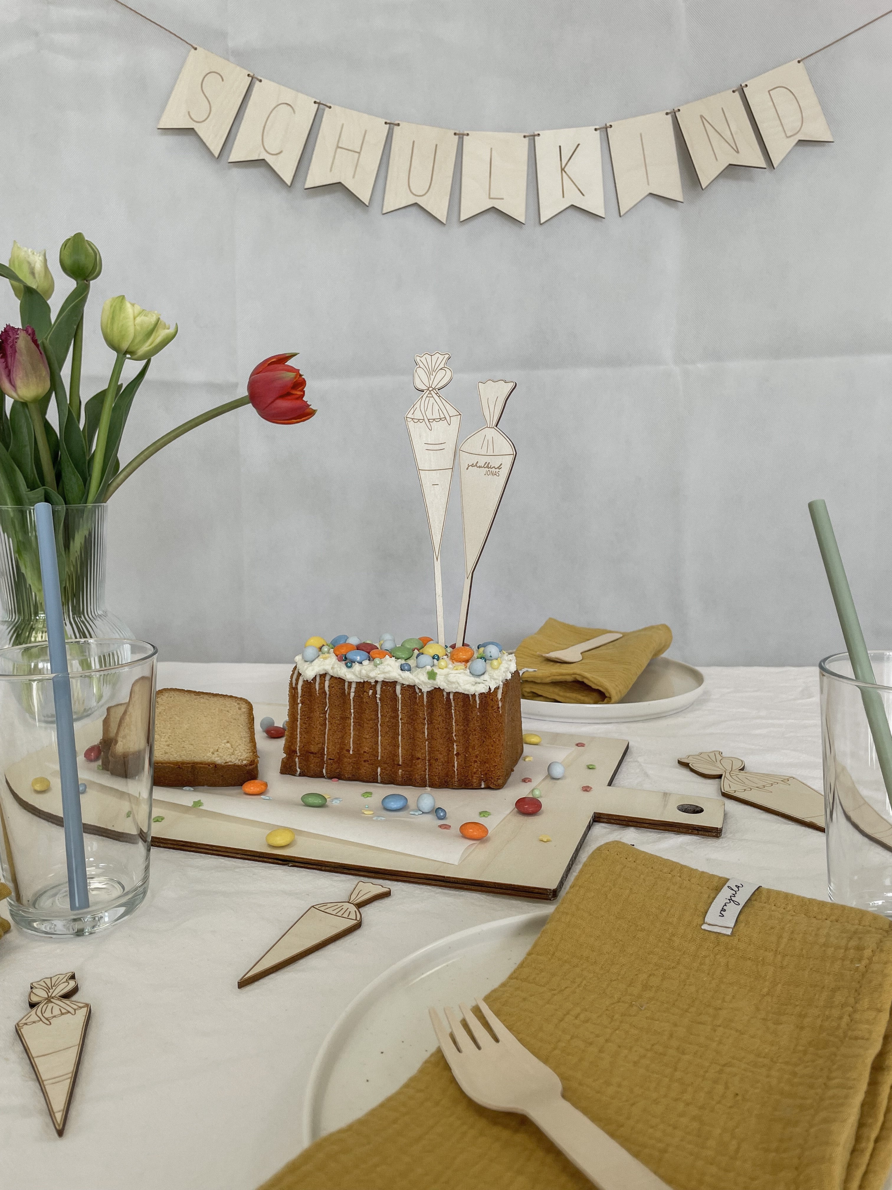 Caketopper Schultüten Schulkind