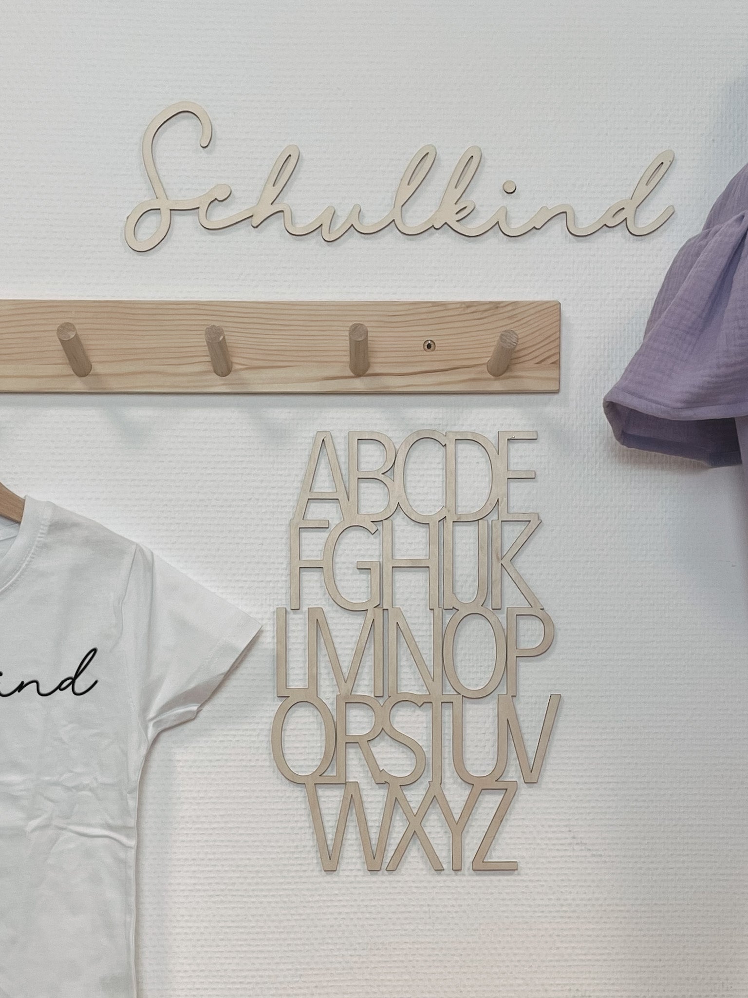 Wanddeko ABC Holz I Schulkind 2025 I Einschulung Deko Geschenk | Schulkind Deko