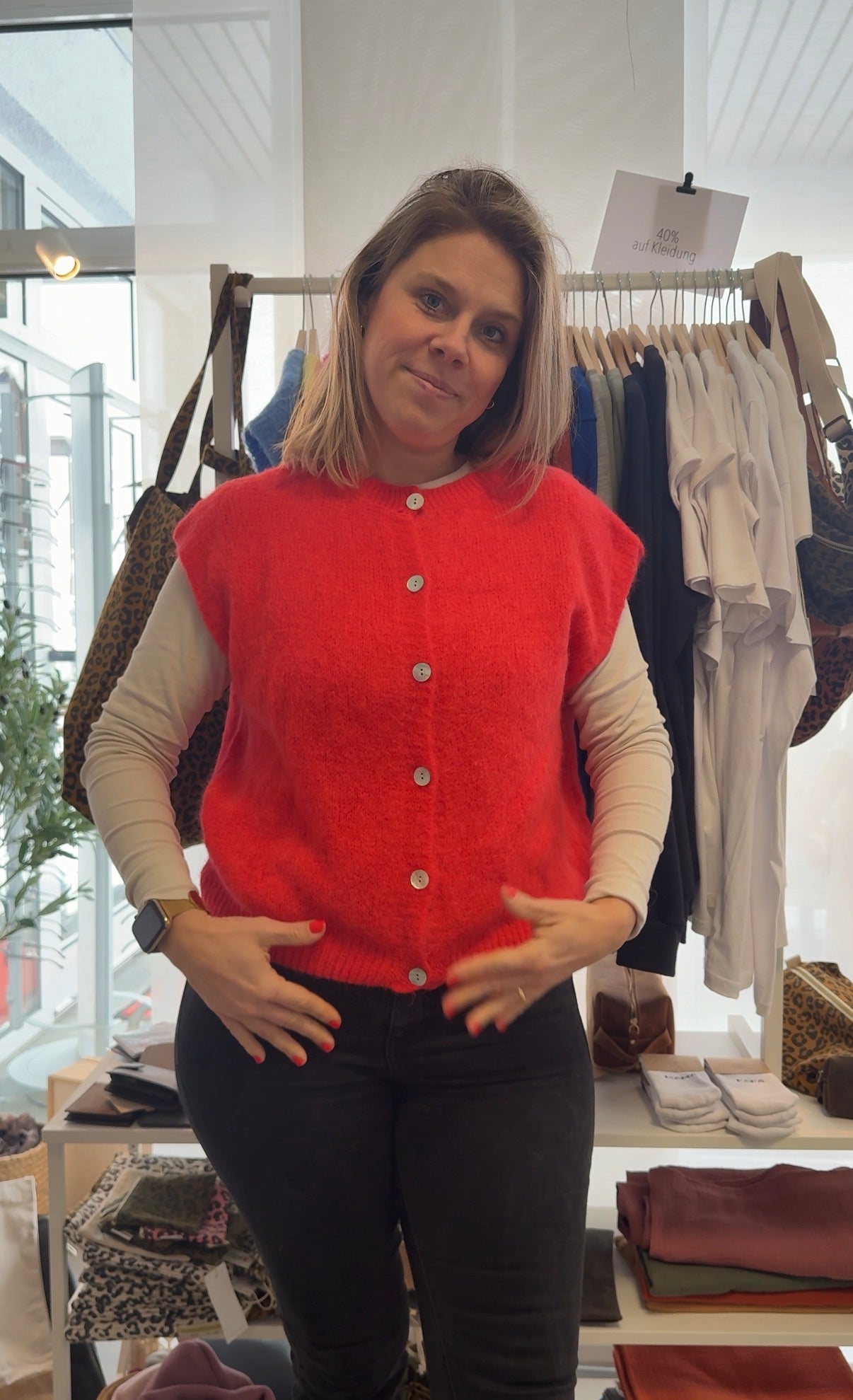 Ärmellose Weste Rot