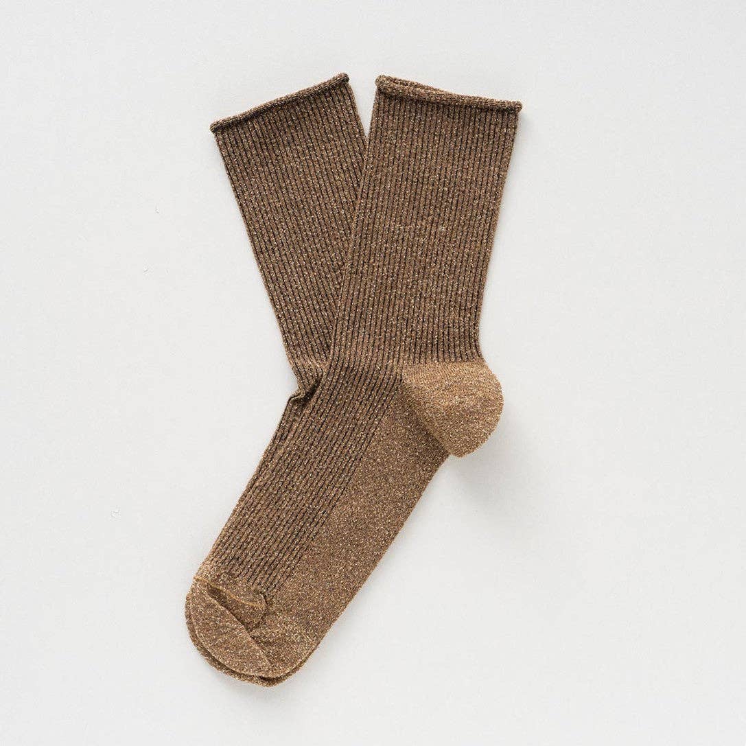 KLUE Glitzer-Lurex-Socken aus umweltfreundlichem Lyocell | Karamell: 36-40