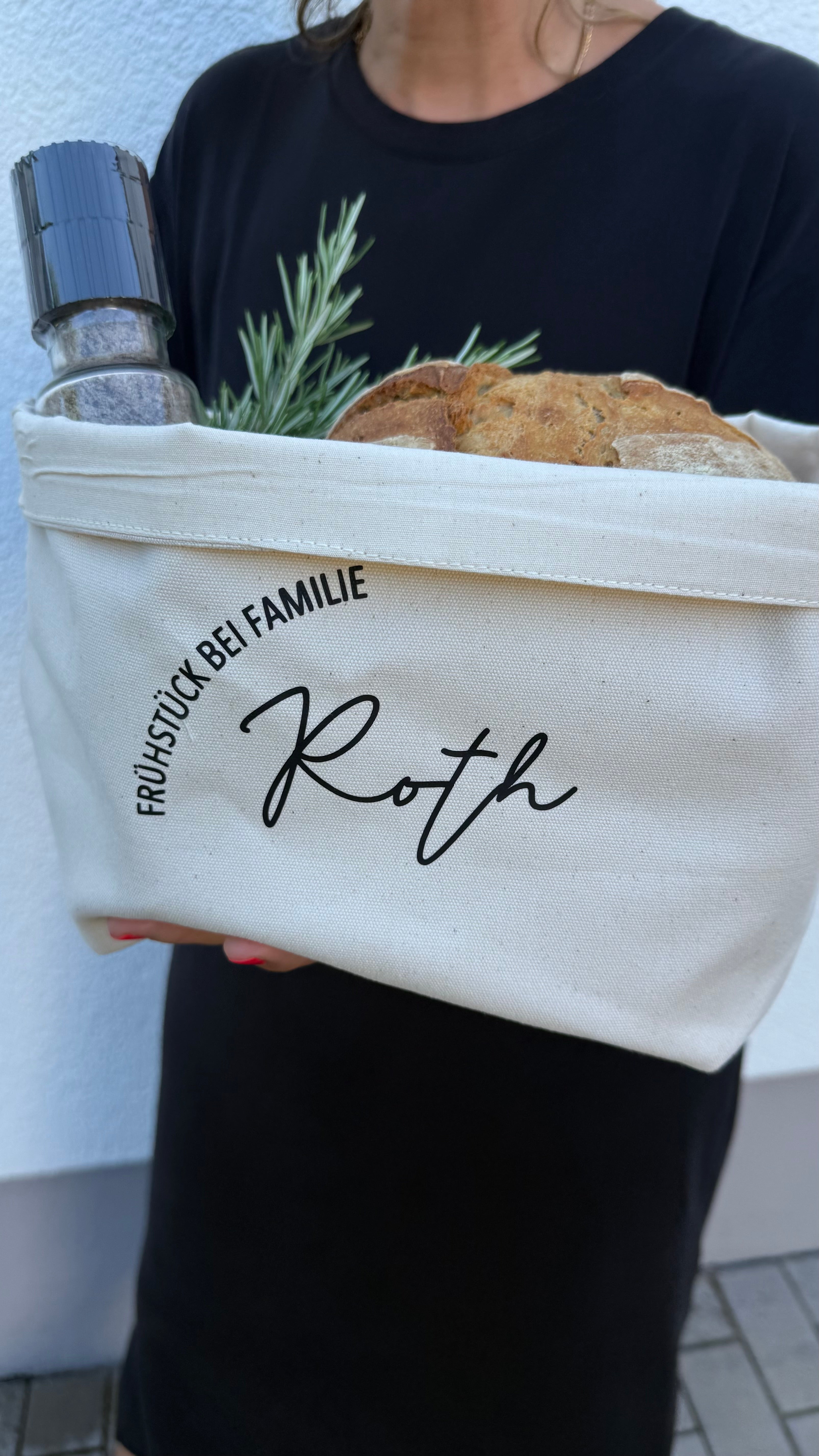 Personalisierter Brotkorb Familienname | Geschenk Einzug | personalisiert | Brot Aufbewahrung | Sonntagsfrühstück | FrühstückskorbAktiv