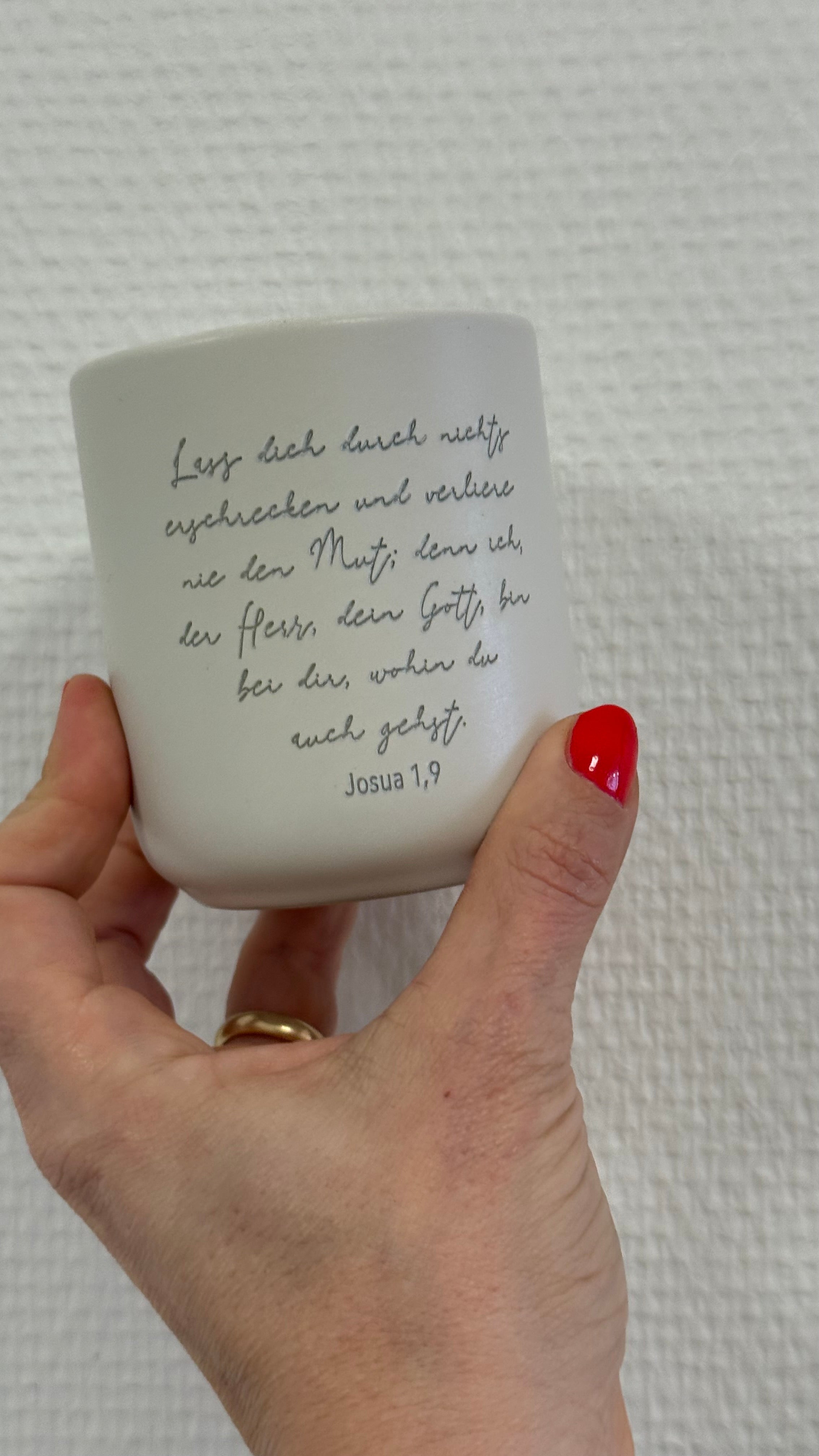 Bibelvers / Becher graviert Keramiktasse