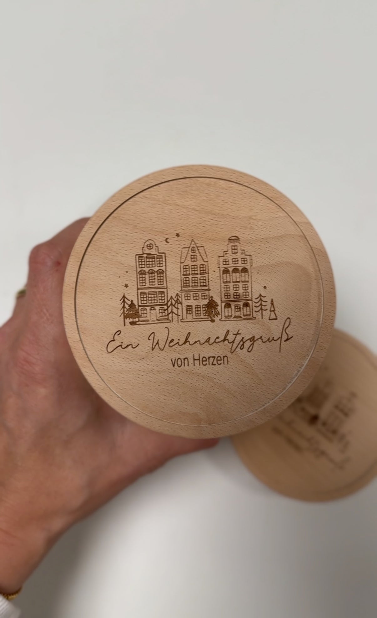 Vorratsglas Weihnachtsgruß Häuser Keksdose