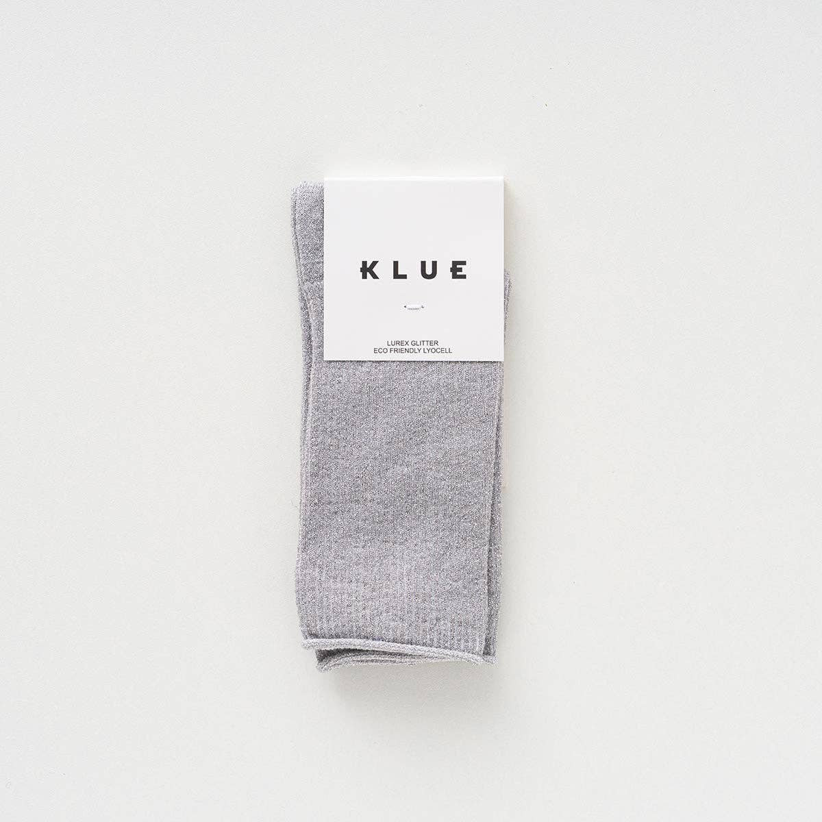 KLUE Glitzer-Lurex-Socken aus umweltfreundlichem Lyocell | Hellgrau: 36-40