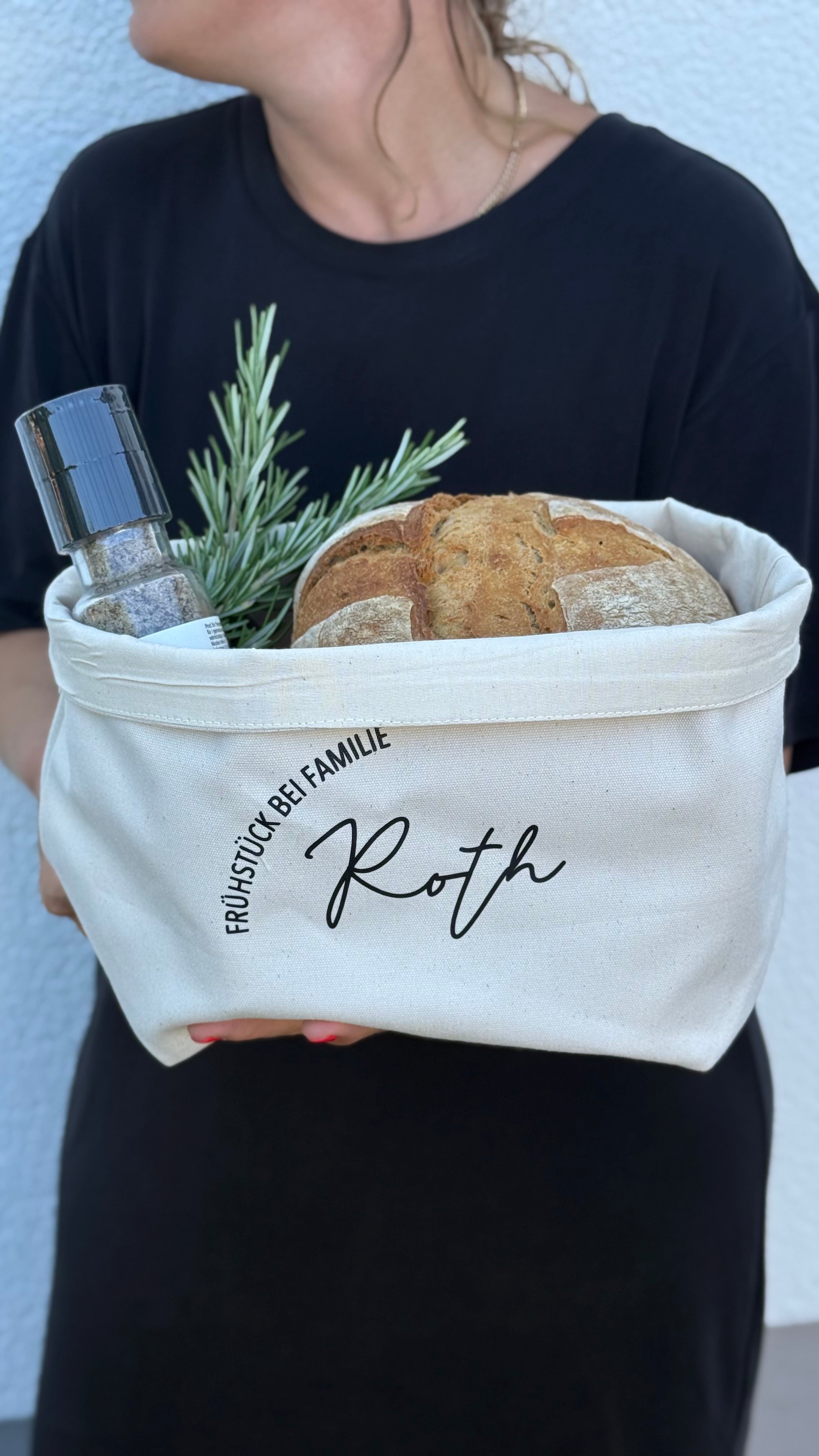 Personalisierter Brotkorb Familienname | Geschenk Einzug | personalisiert | Brot Aufbewahrung | Sonntagsfrühstück | FrühstückskorbAktiv