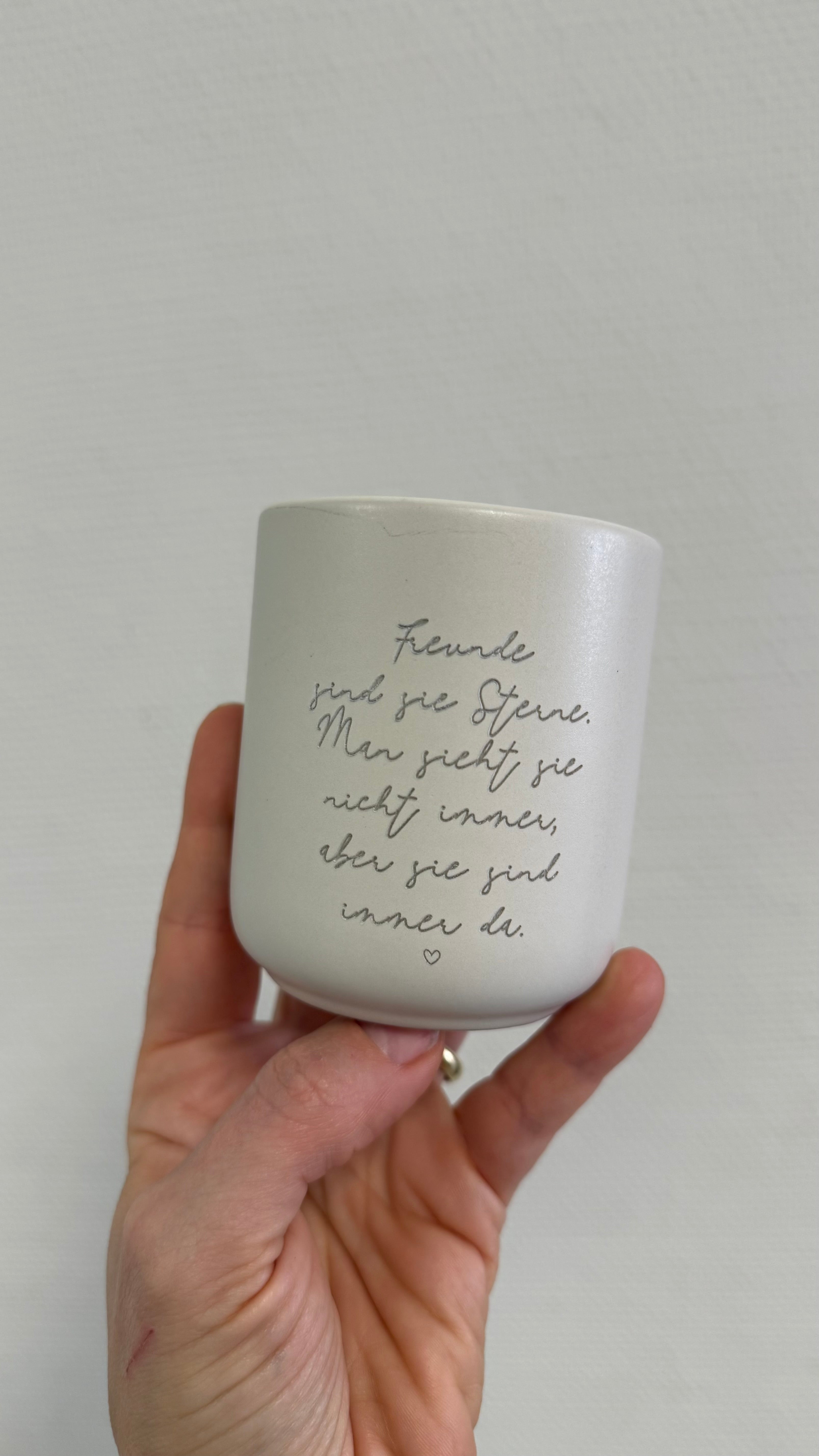 Freunde sind wie Sterne / Becher graviert Keramiktasse