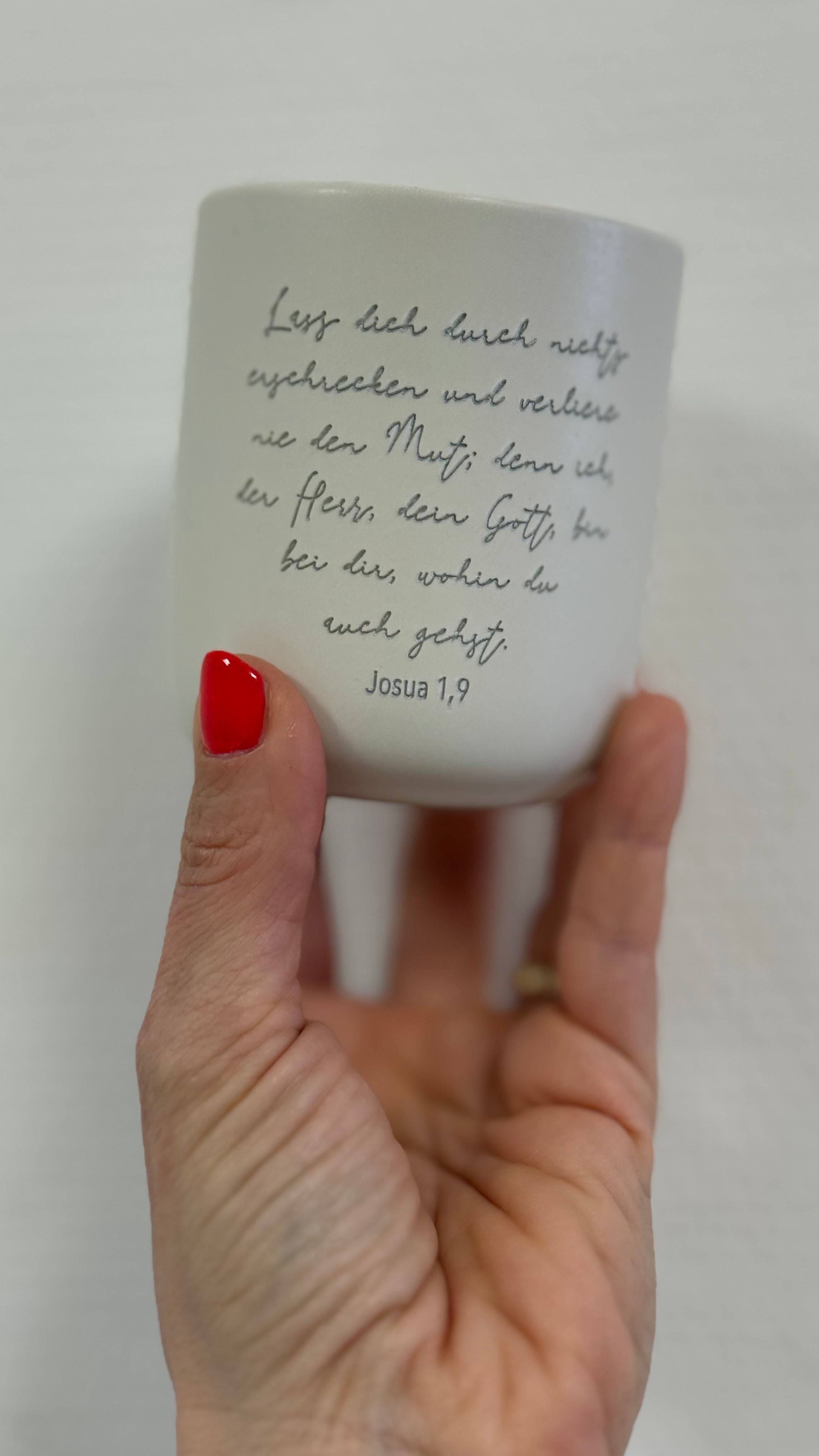 Bibelvers / Becher graviert Keramiktasse