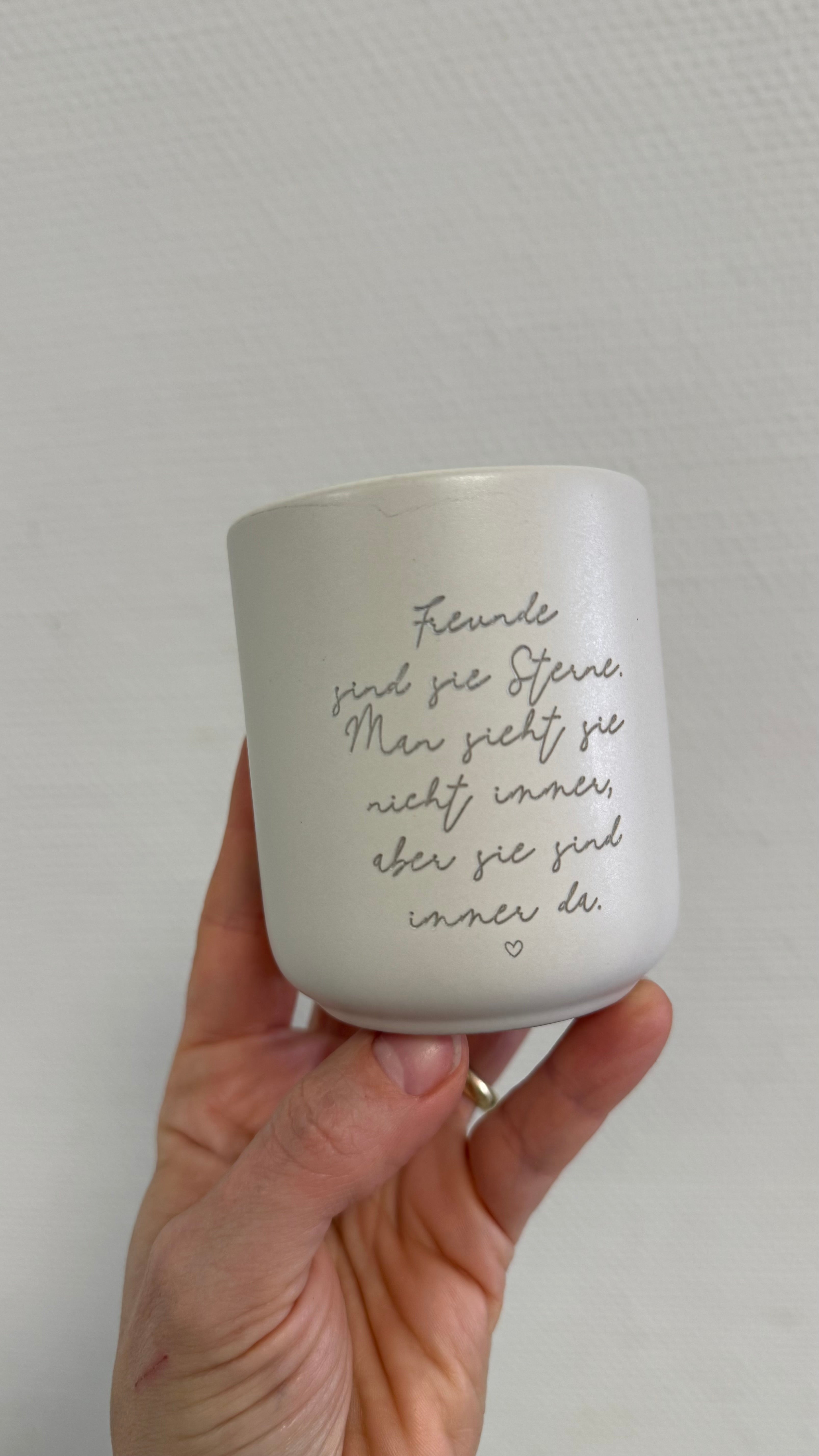 Freunde sind wie Sterne / Becher graviert Keramiktasse