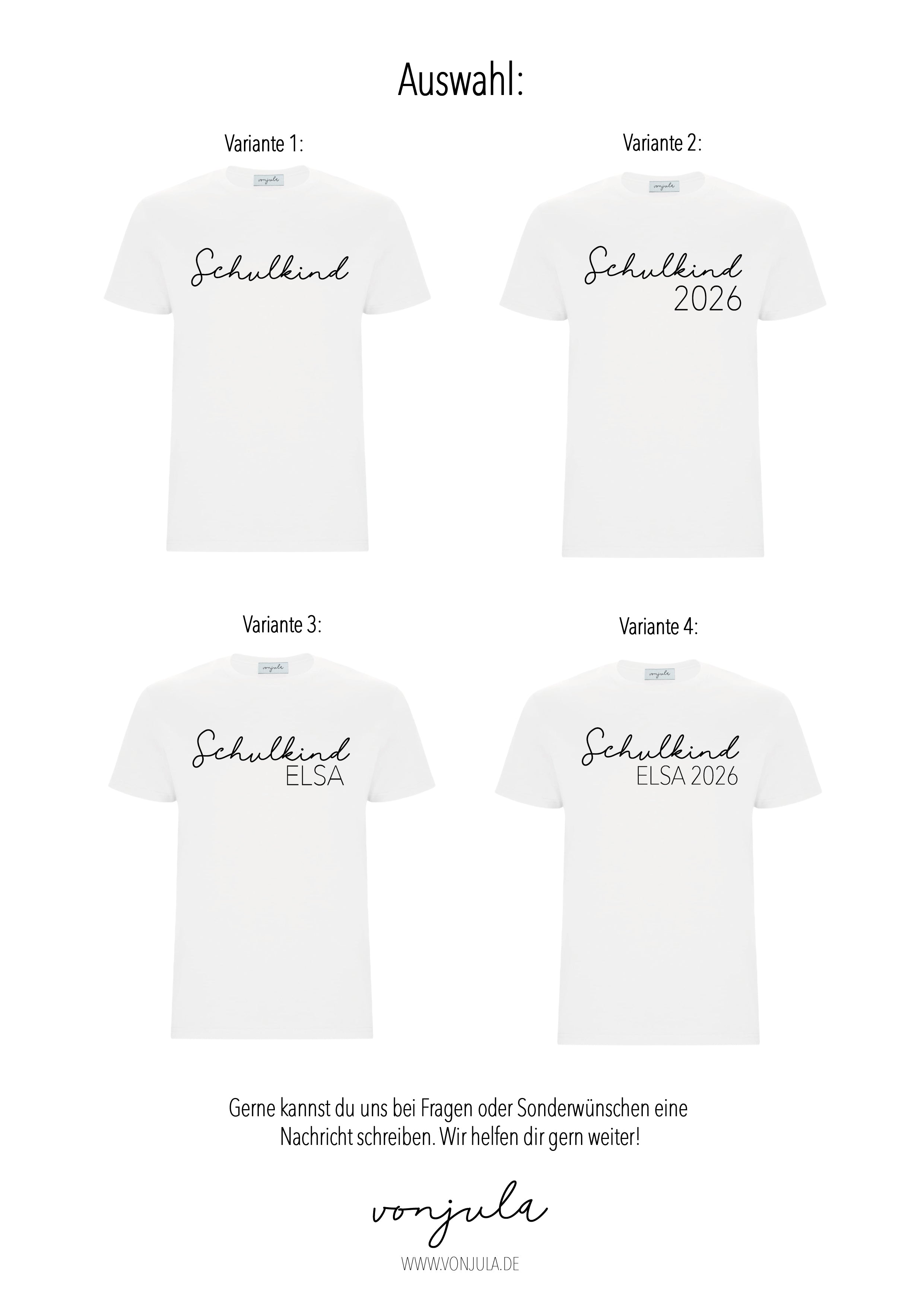 SCHULKIND TEE COLOR SELECTION