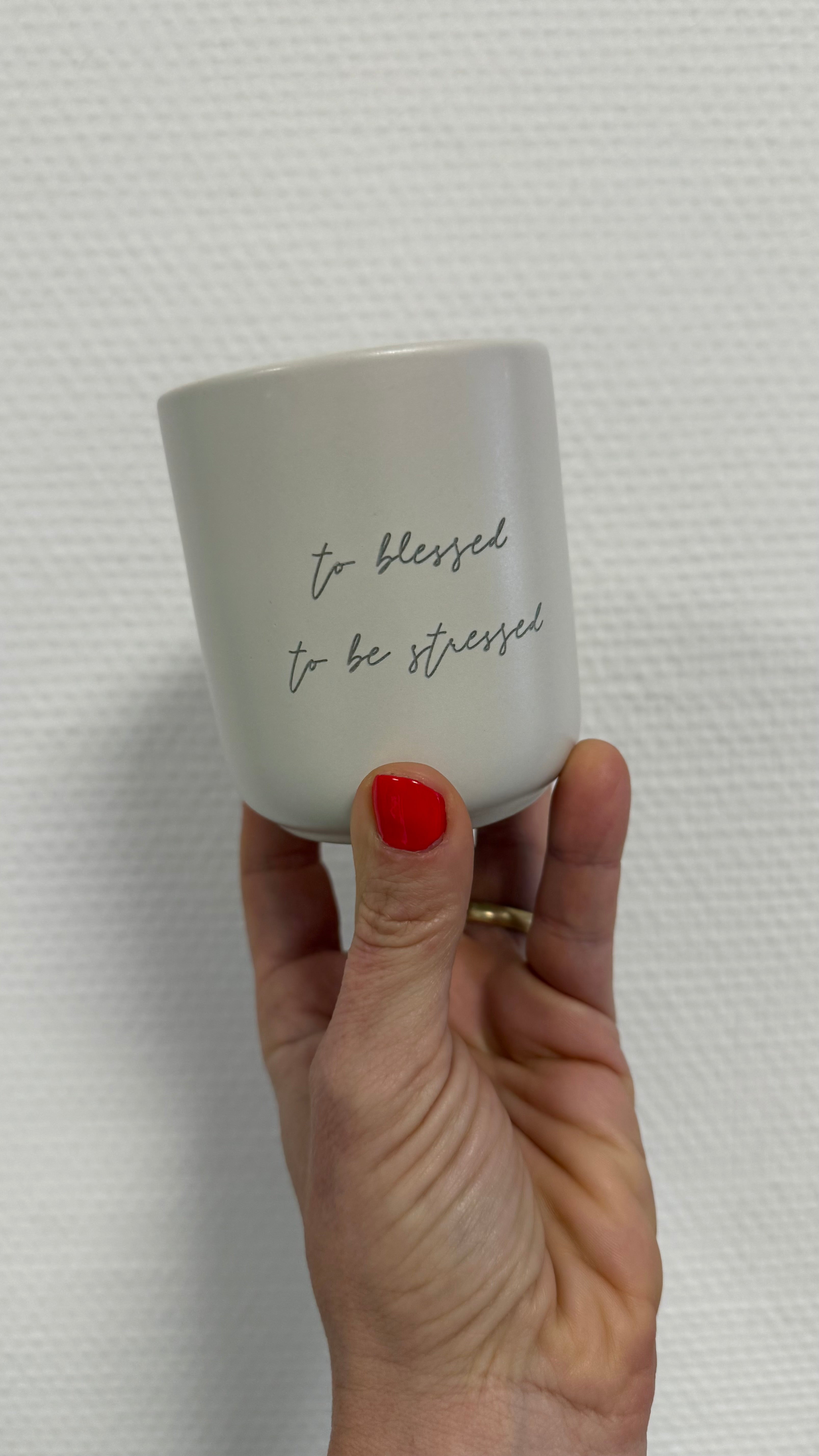 too blessed to be stressed / Becher graviert Keramiktasse