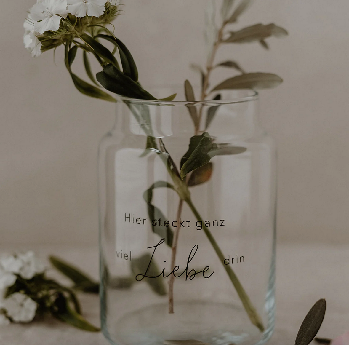 Vase aus Glas Liebe Groß Eulenschnitt