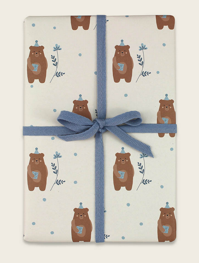 Geschenkpapier Bären Blau