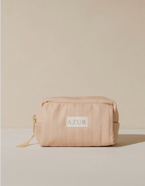 Kosmetiktasche Wild Flower Samt Azur