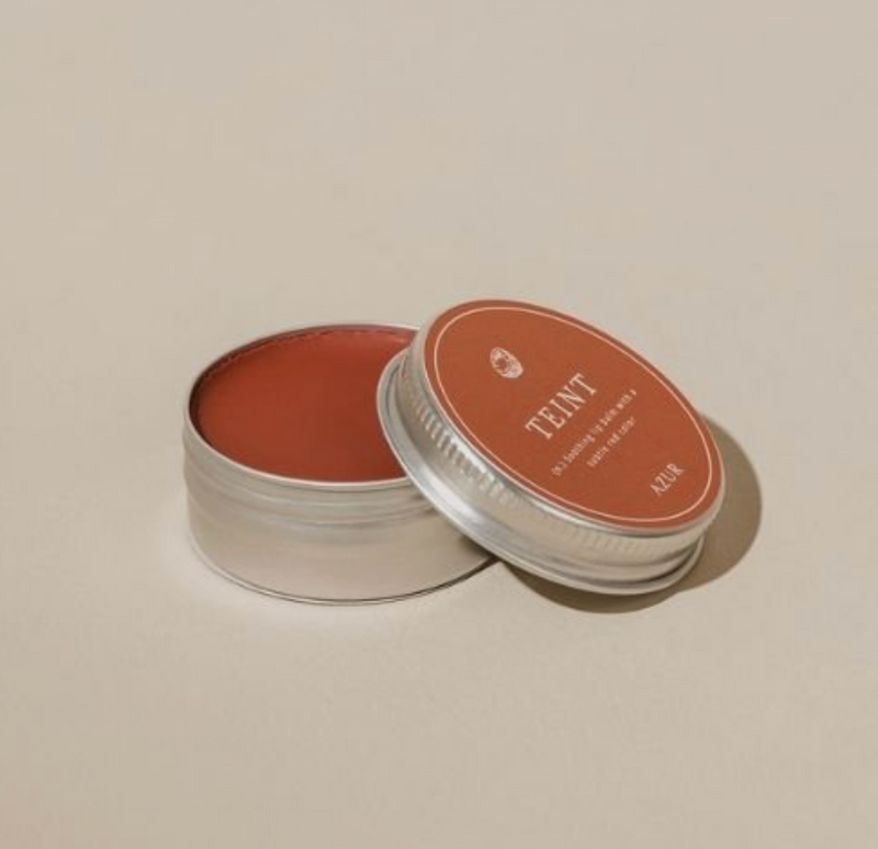 Teint | 100 % natürlicher Lippenbalsam | Rot | Lippen und Wangen Azur