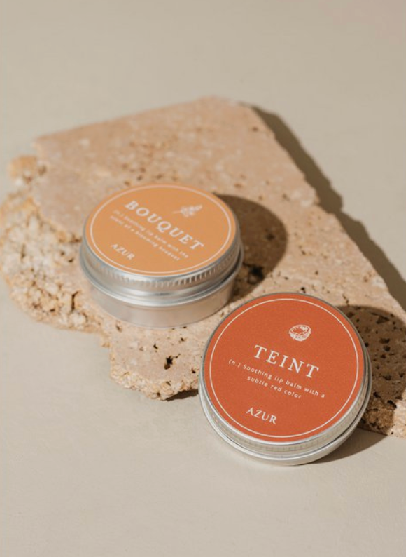 Teint | 100 % natürlicher Lippenbalsam | Rot | Lippen und Wangen Azur
