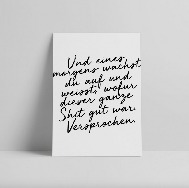 Eines Morgens Postkarte Love is the new Black