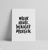 Mehr Heute weniger Morgen Postkarte Love is the new Black