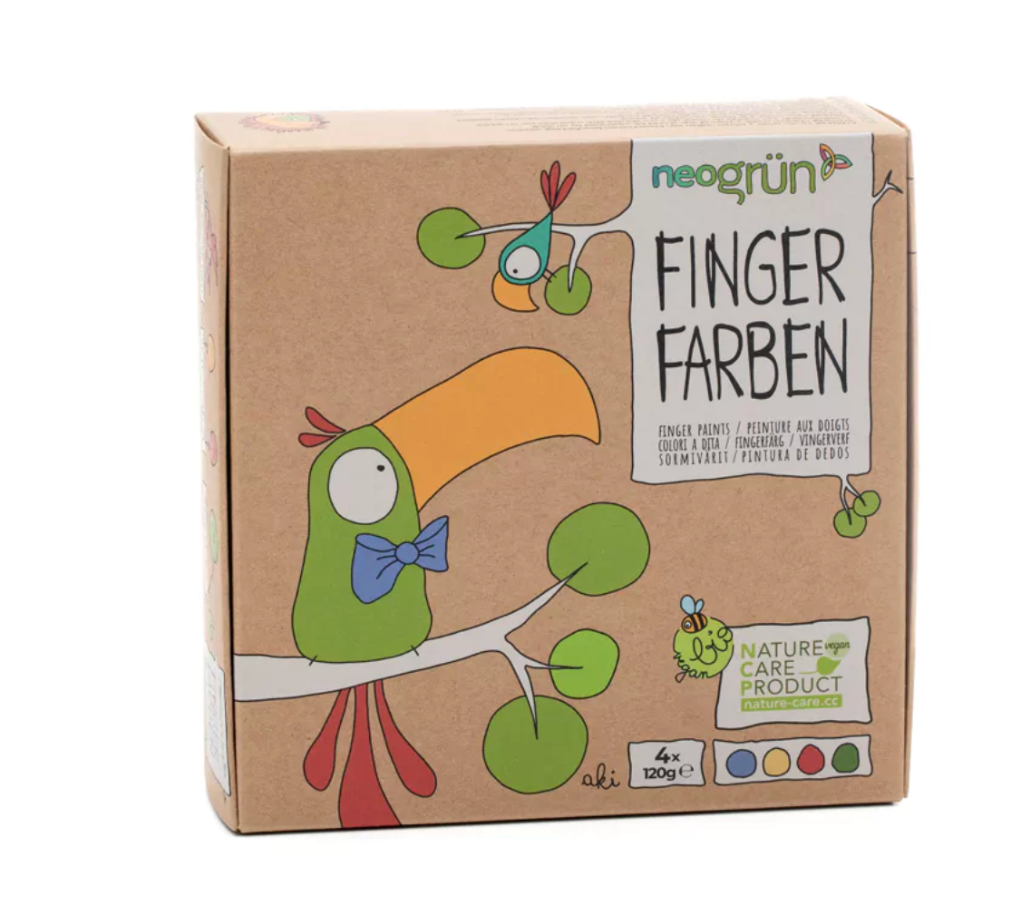 Bio-Fingerfarben vegan - 4er Set "Aki"