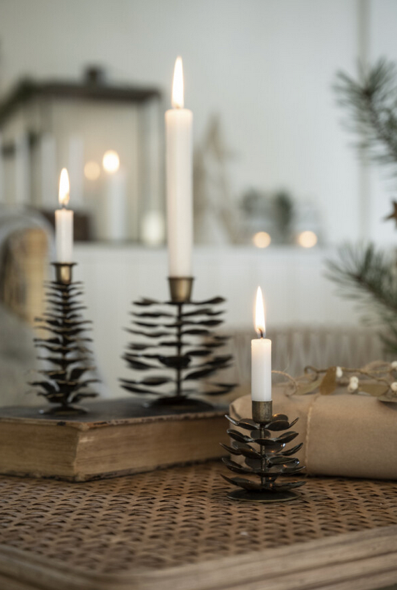 ibLaursen Christmas Kerzenhalter Zapfen L Tannenzapfen