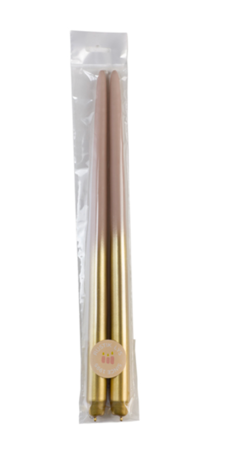 Stabkerzen Paar Nude Gold Rustik Lys 2,2x38cm