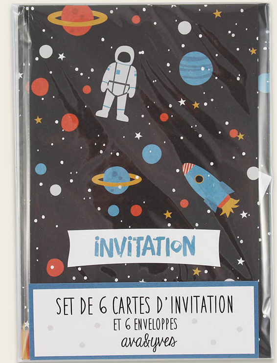Einladungskartenset Weltraum
