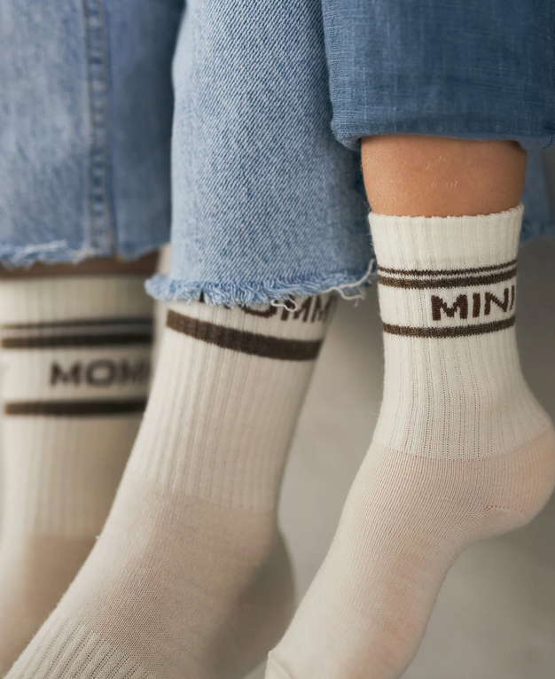 Wollsocken MINI - creme/ braun famvibes