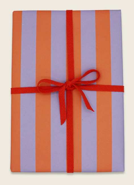 Geschenkpapier Streifen, flieder/orange