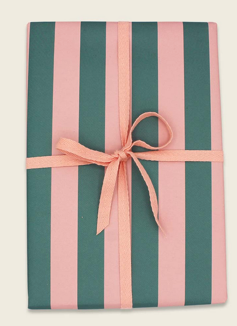 Geschenkpapier Streifen, rosa/grün