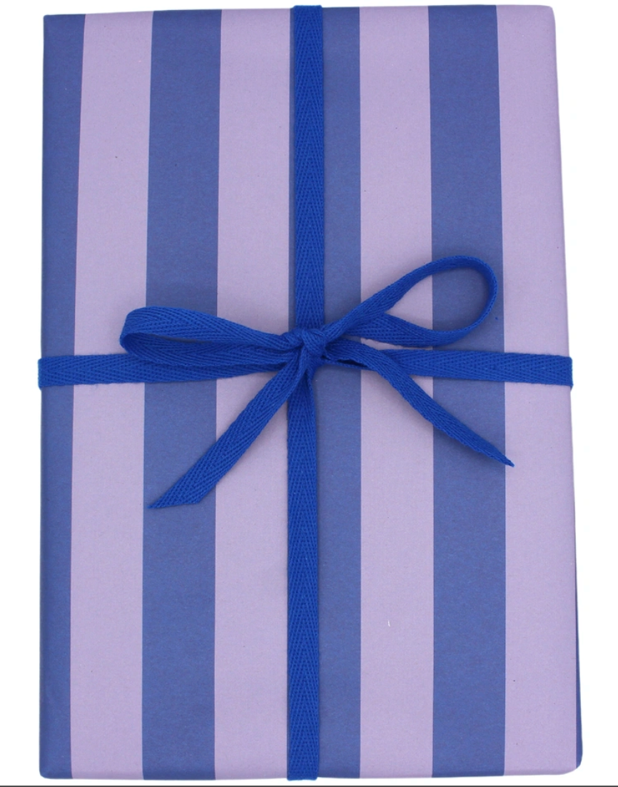 Geschenkpapier Streifen, flieder/blau