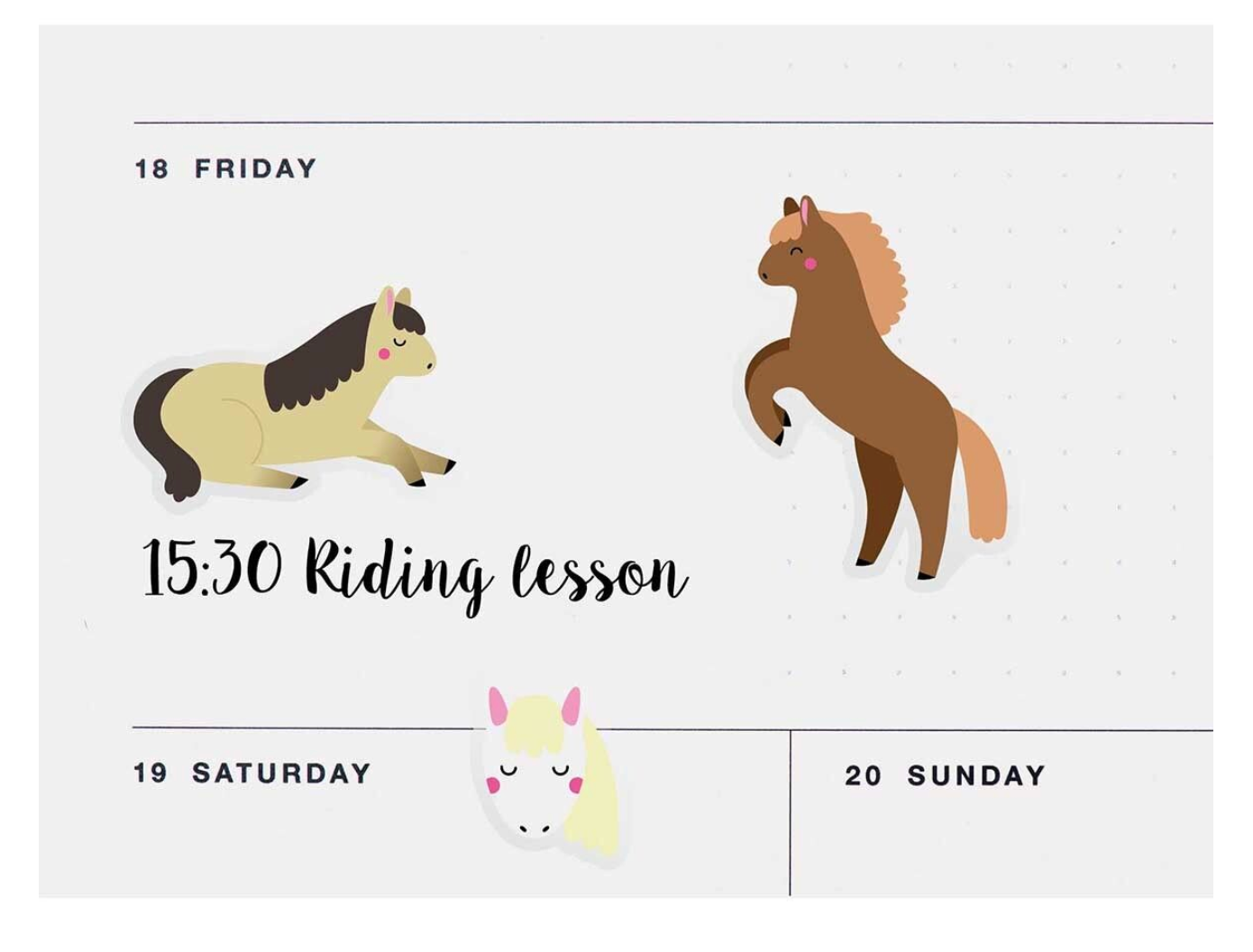 Paper Poetry Gelsticker Pferde