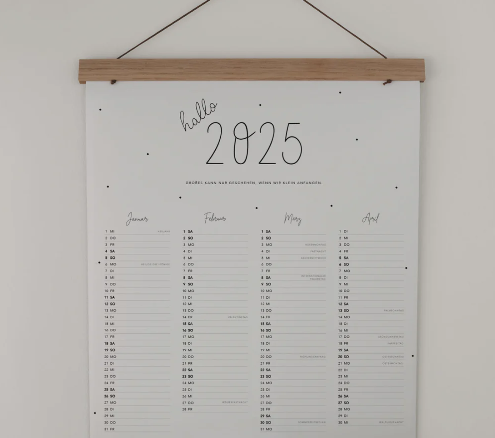 Wandkalender 2026 Eulenschnitt