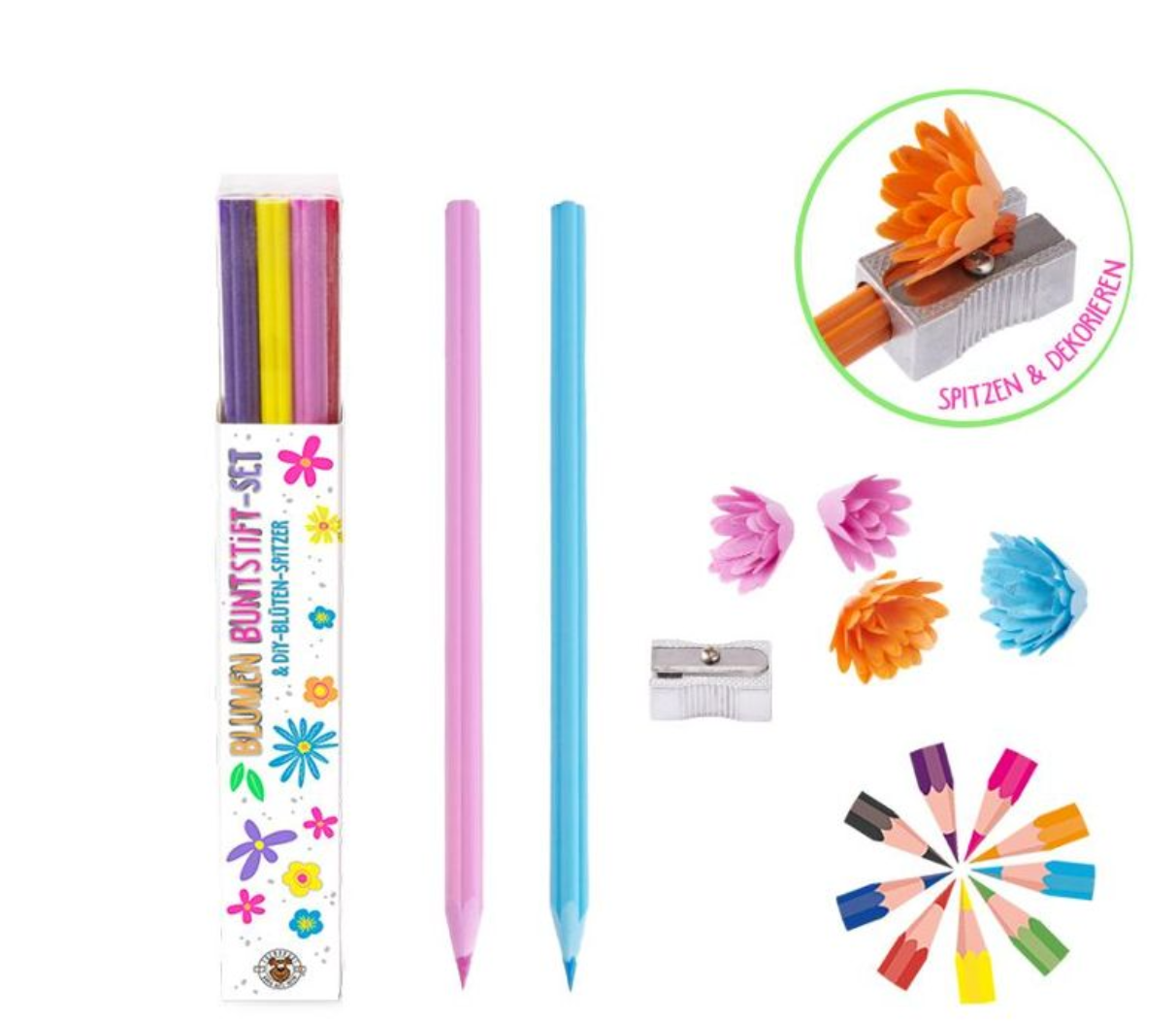 Buntstift-Set mit Spitzer 10-teilig