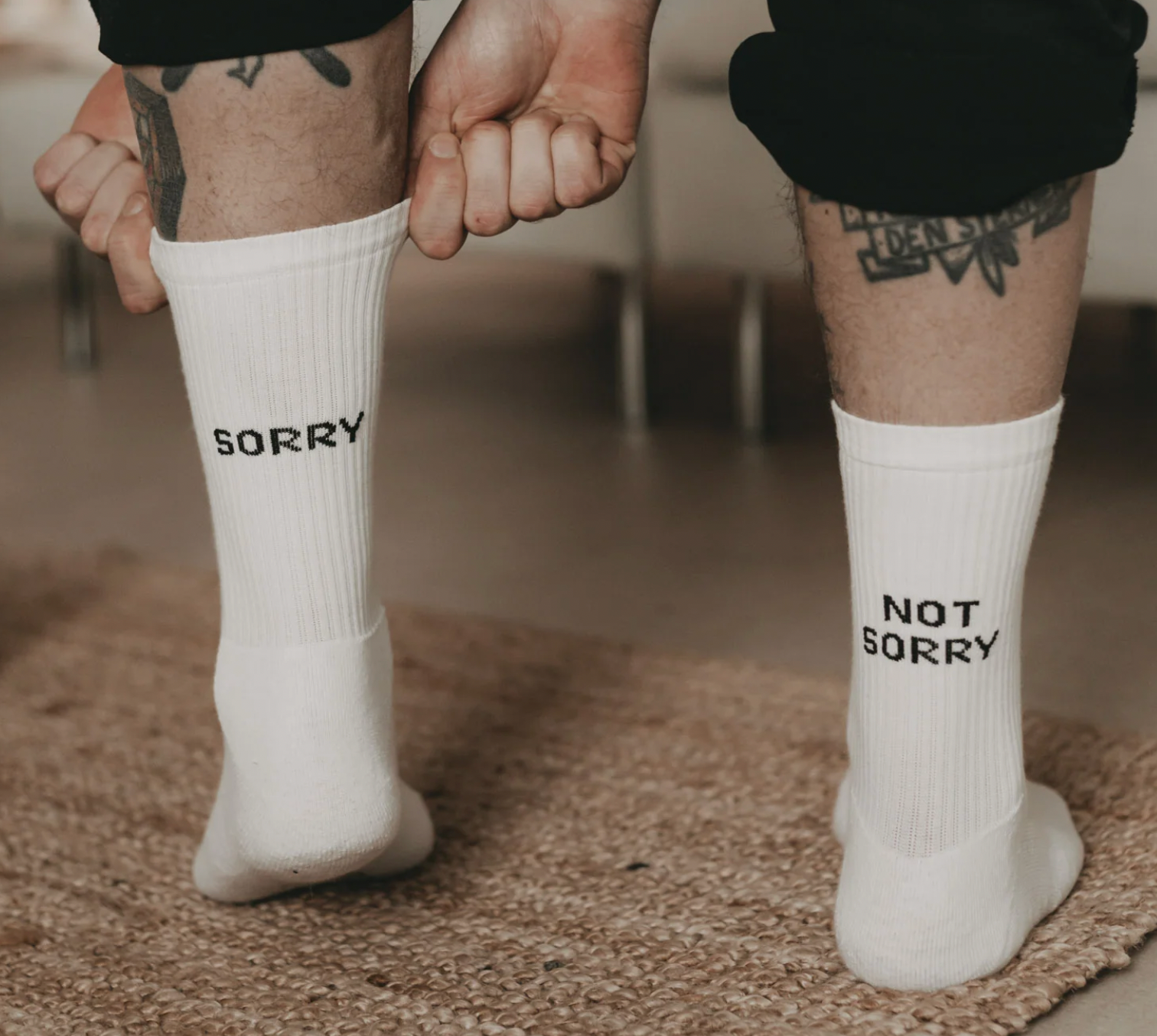 Socken Sorry not Sorry Eulenschnitt