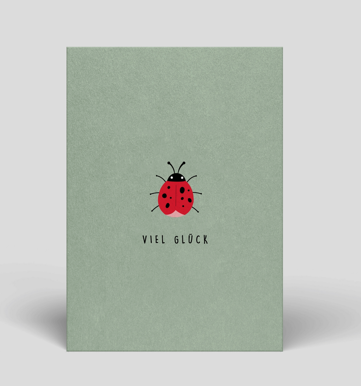 Viel Glück Marienkäfer Postkarte Naturbedacht