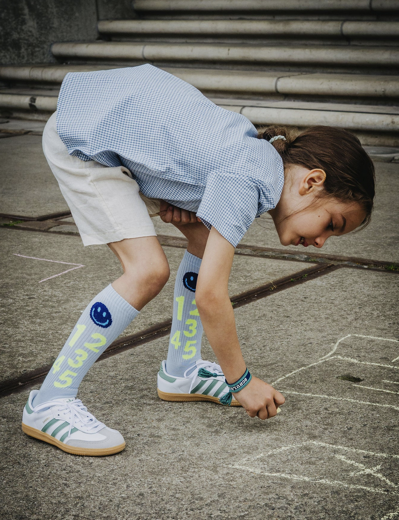 The 1-2-3 powder blue neon Socken Loones
