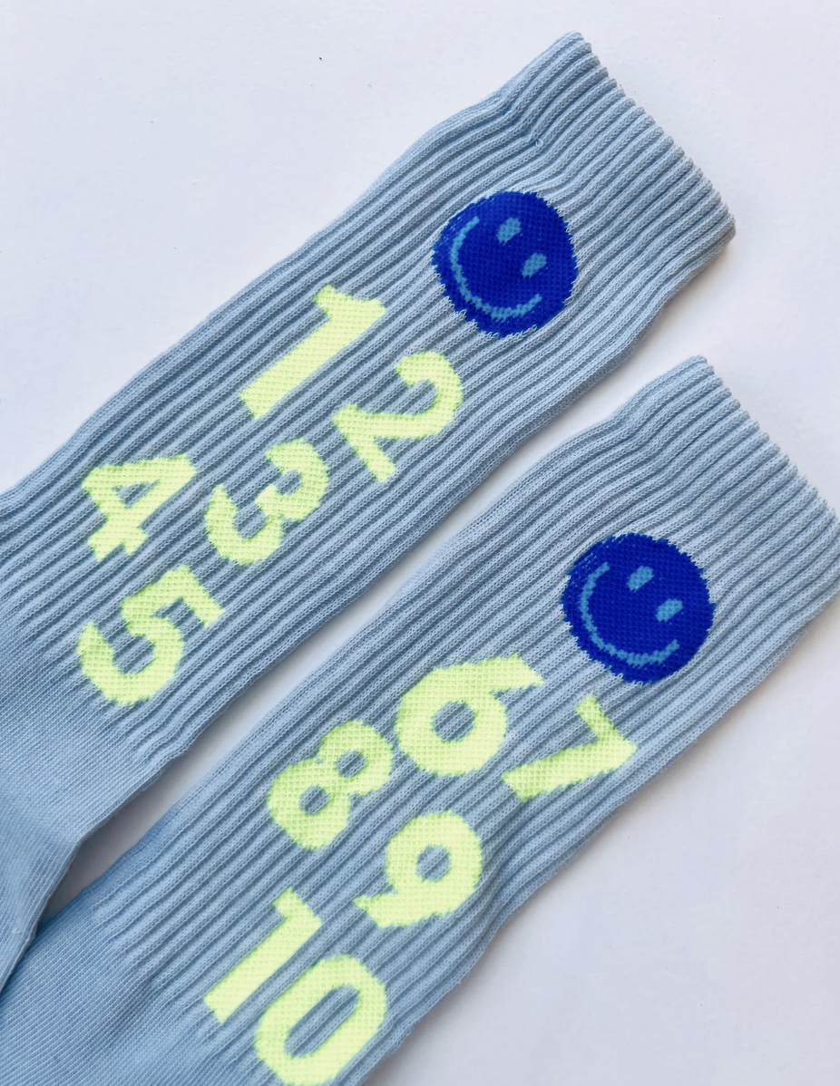The 1-2-3 powder blue neon Socken Loones