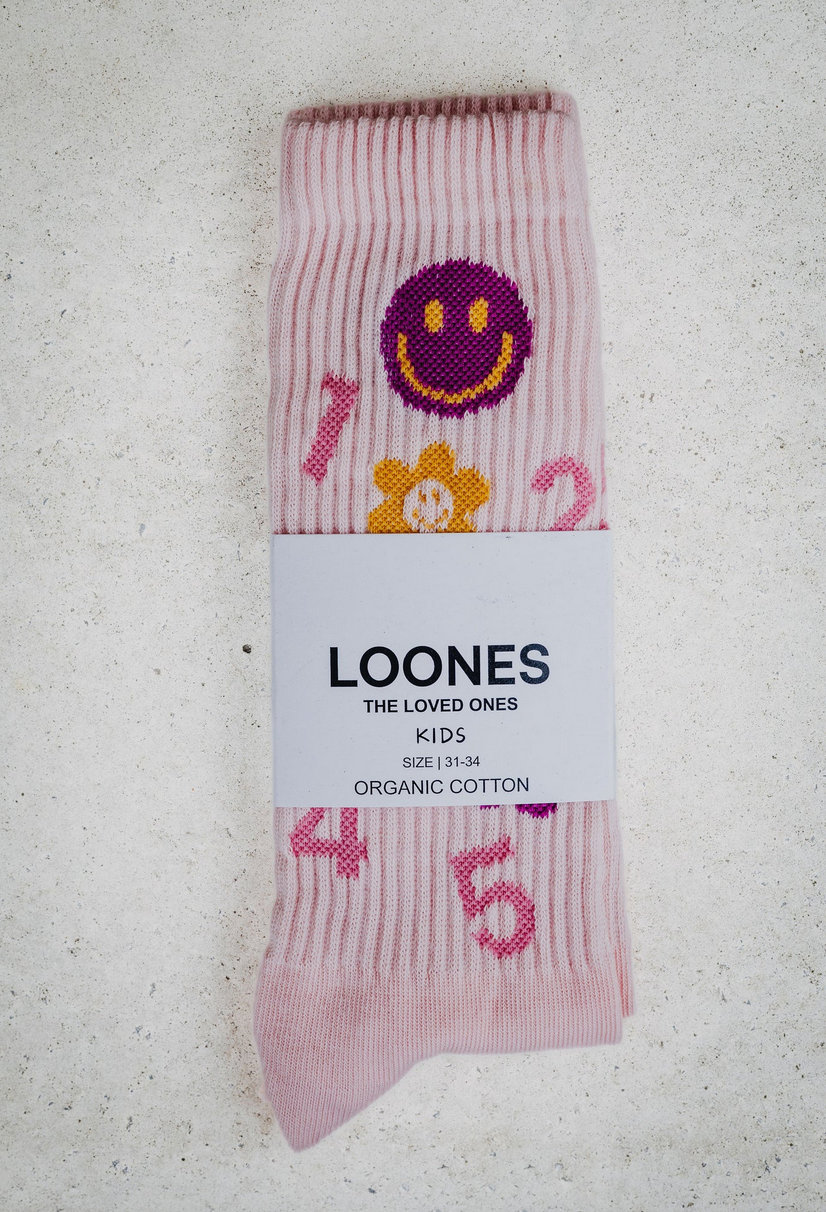 The 1-2-3 dusty rosé Socken Loones
