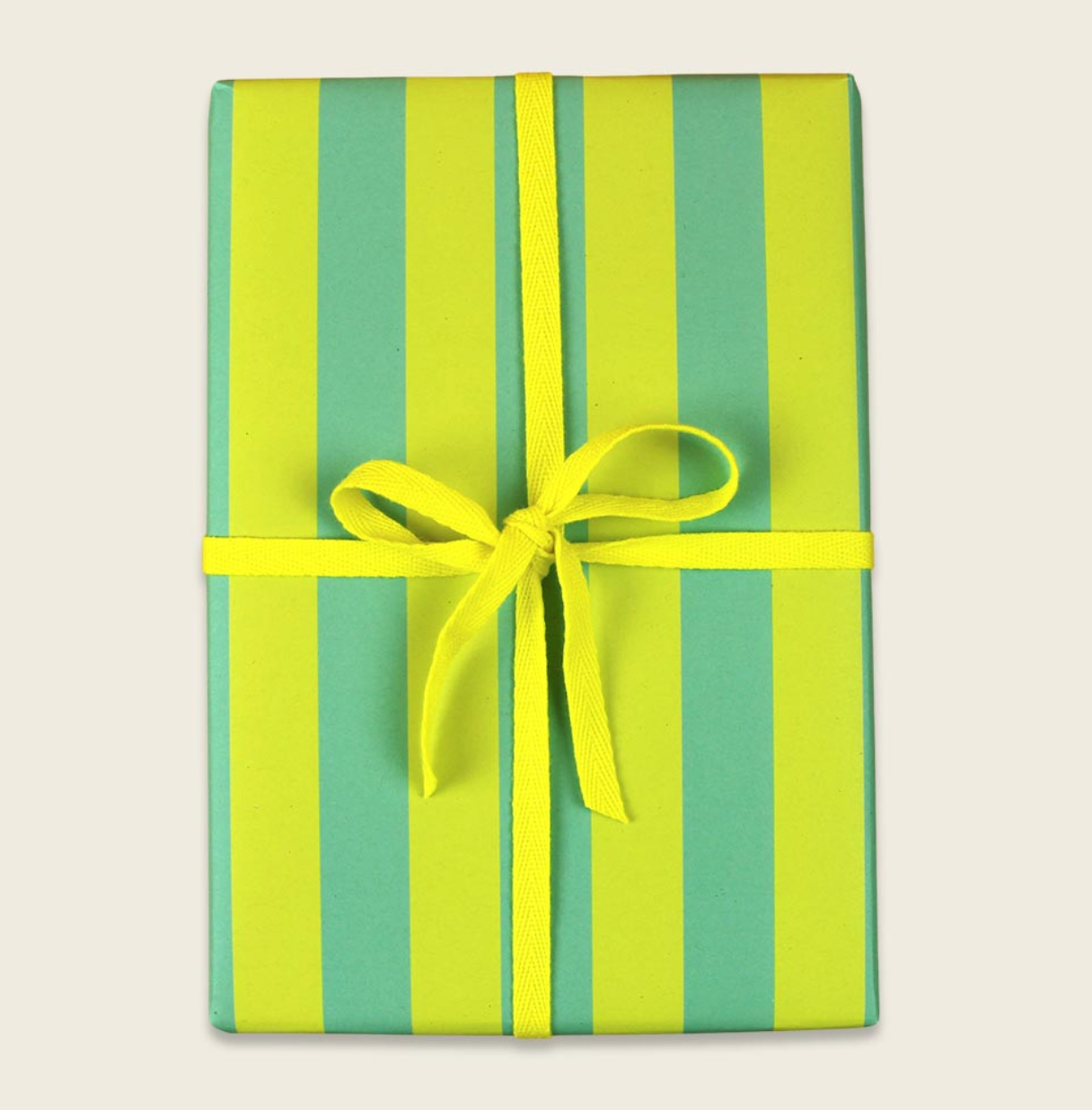 Geschenkpapier Streifen, mint/gelb