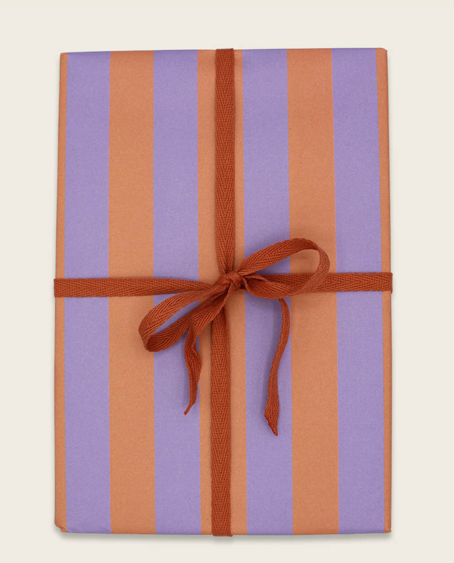 Geschenkpapier Streifen flieder/lachs