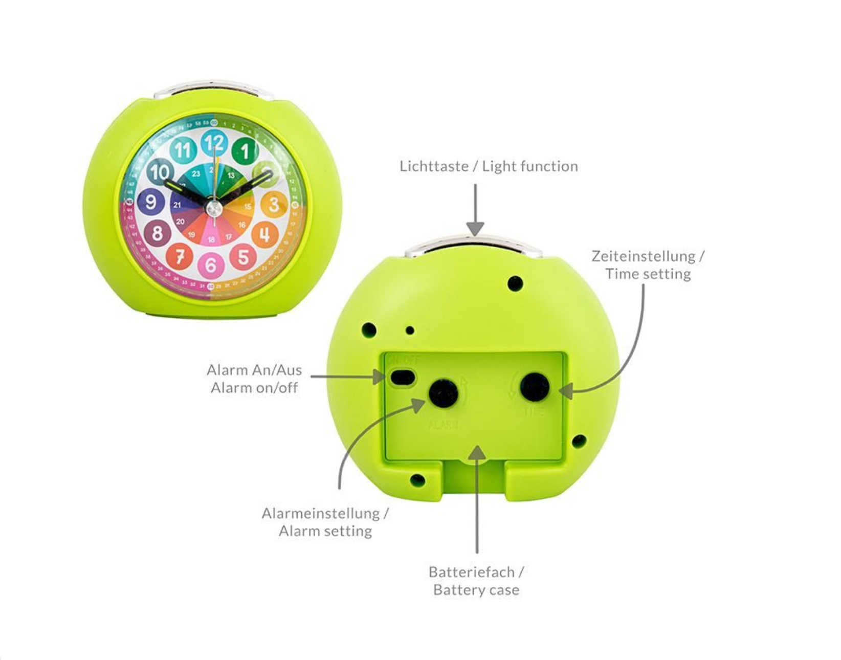 Kinderwecker Lernwecker mit Licht 3 Farben, Trendhaus