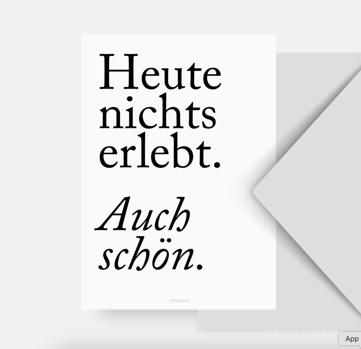 typalive Postkarte / Auch Schön
