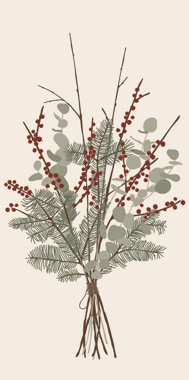 Ib Laursen Papierservietten - Weihnachtsstrauß 16 Stk.