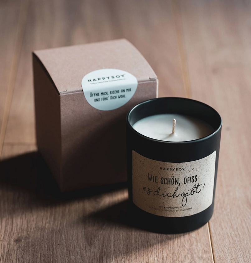 Duftkerze Wie schön, dass es dich gibt Happysoy