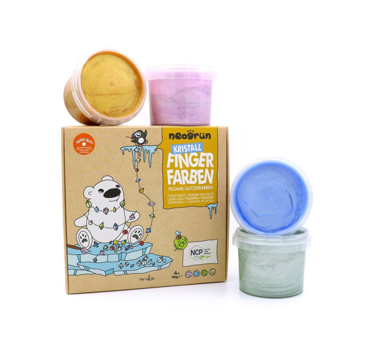 Kristall-Fingerfarben 4er Set "Mika"
