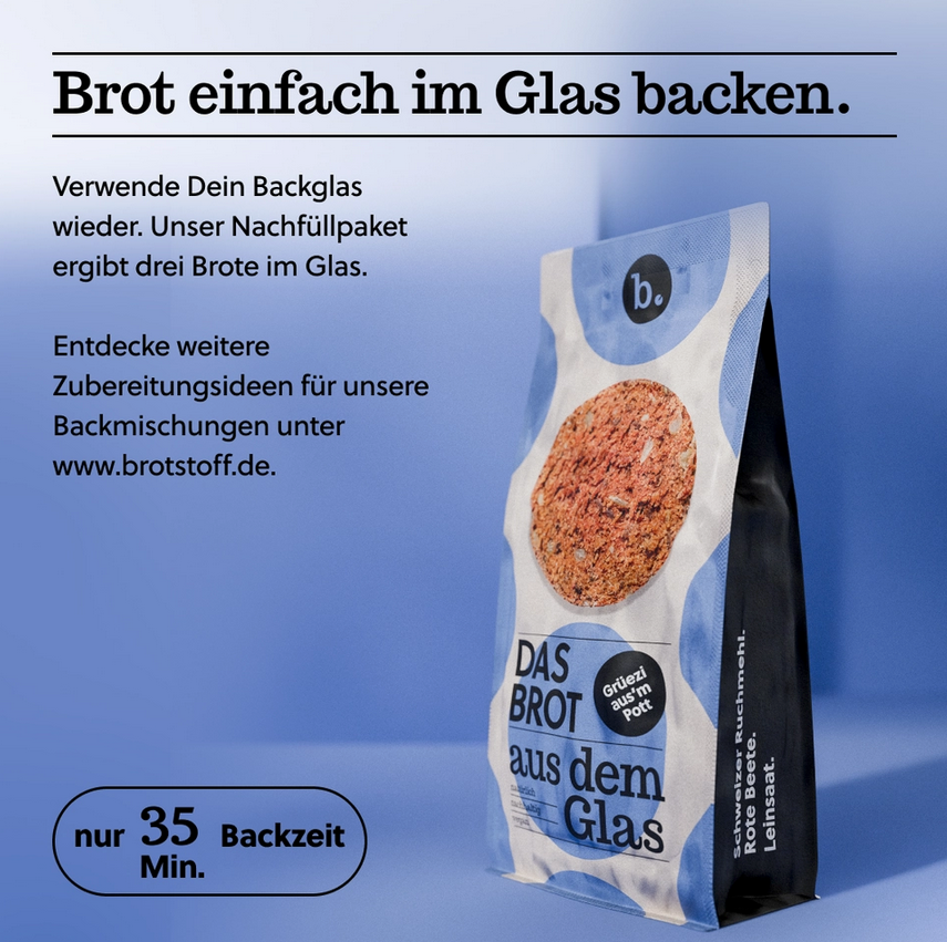 Brotbackmischung im Glas "Grüezi aus'm Pott"
