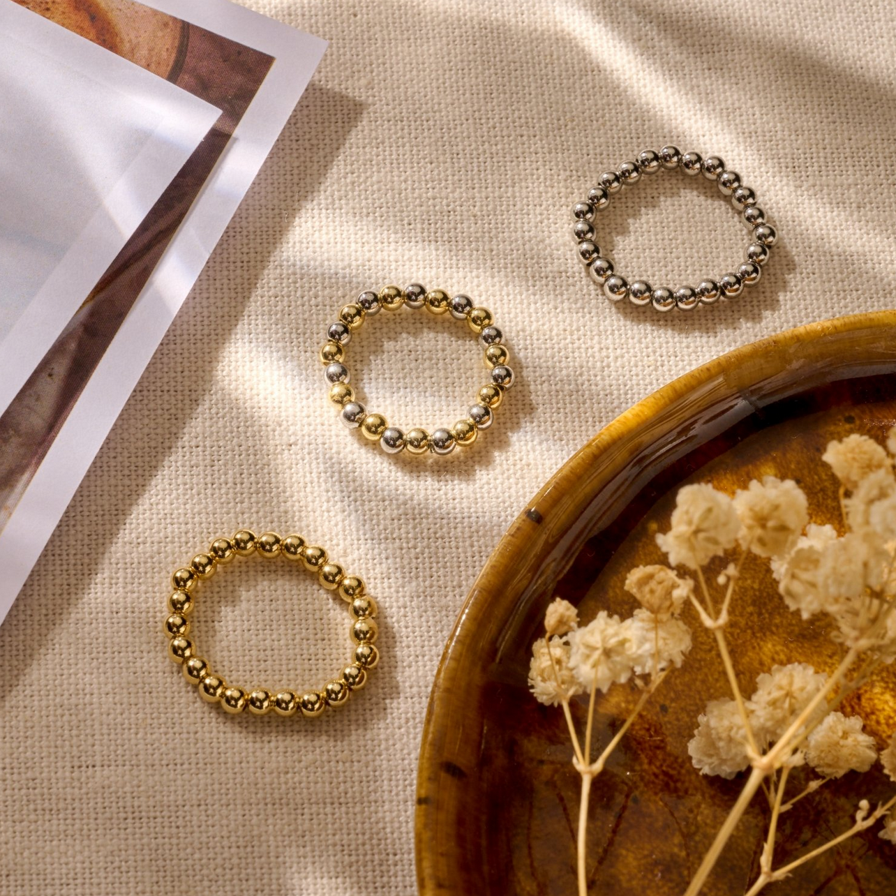 biba Ring Gold mit Perlen