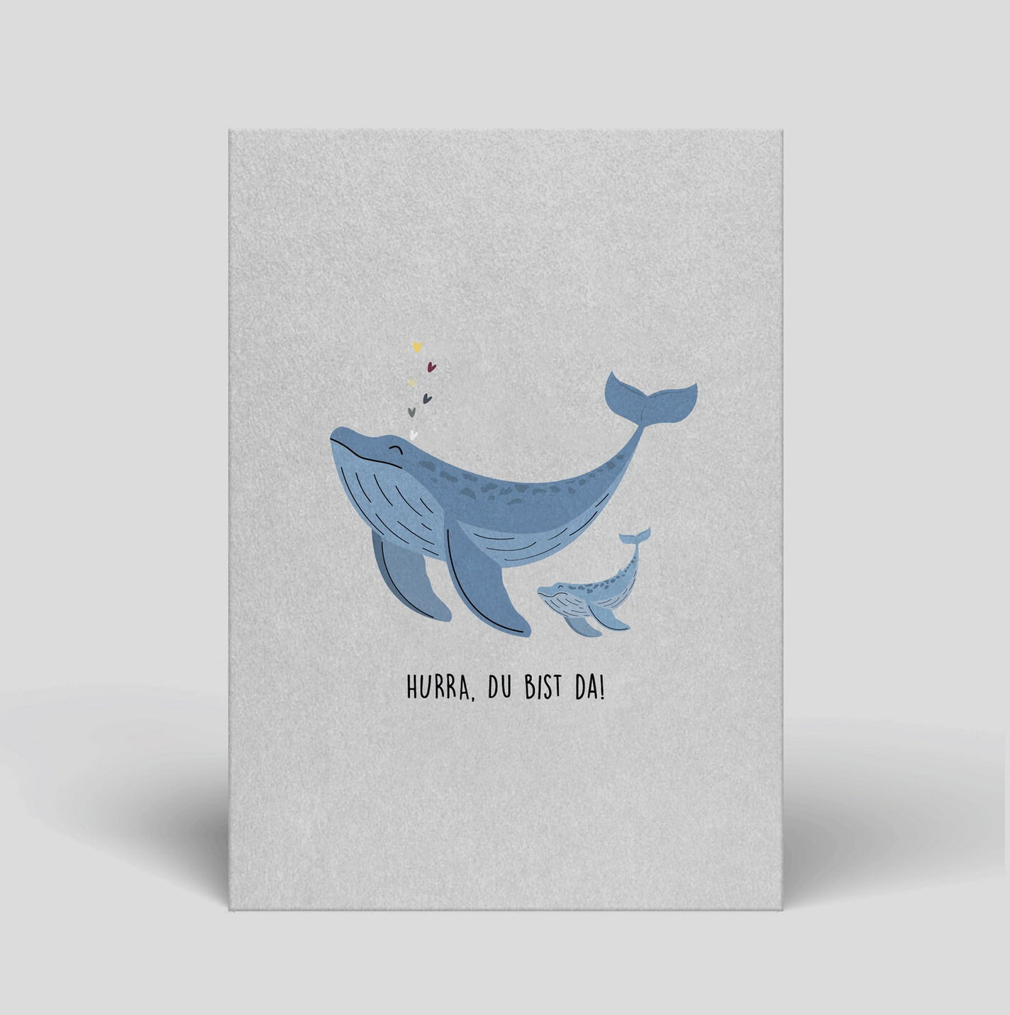 Wal-Familie Geburtskarte Postkarte Naturbedacht