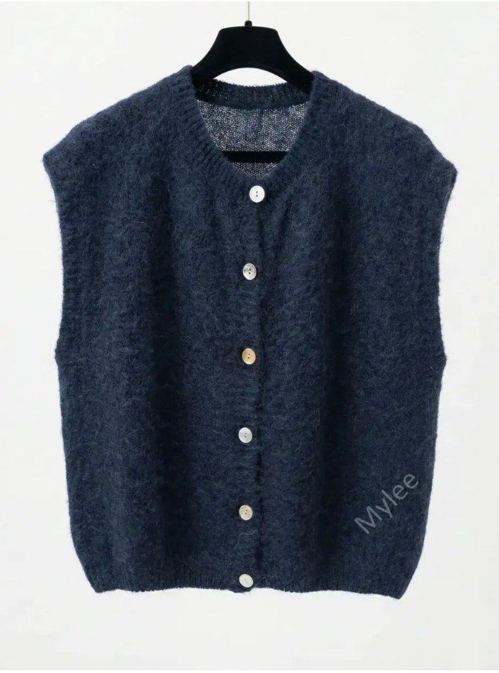 Ärmellose Weste Marineblau