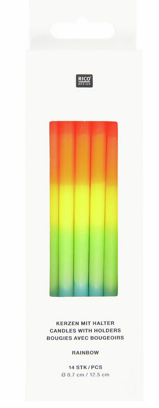 Kerzen Dip Dye Regenbogen Kuchen Rico Design